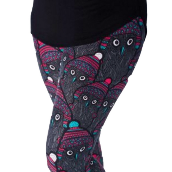 Sweet legs plus winter owl buttery soft leggings, like new - Picture 1 of 5